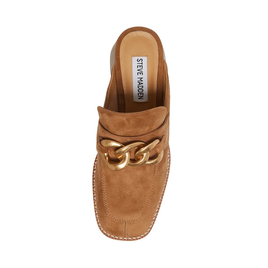 Mulas Steve Madden Lorie Chestnut Gamuza Mujer Marrones | ES ZG0ES2